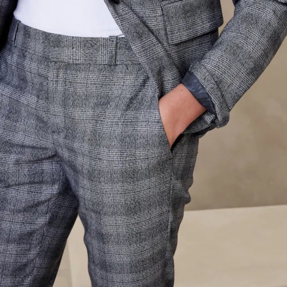 Banana Republic Factory Ryan Straight Pant in Blue Plaid 20 - Picture 3 of 8